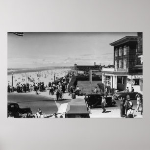 Póster Playa, fotografía del norte de la opinión de