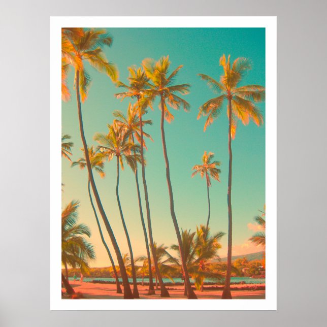 Póster Playa hawaiana vintage de PixDezines/honaunau (Frente)