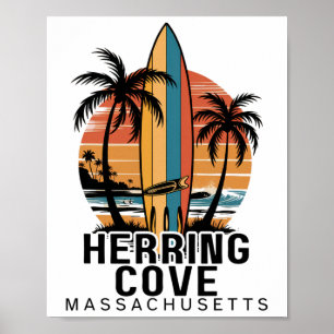 Póster Playa Herring Cove Machusetts Surfing Surfista _1