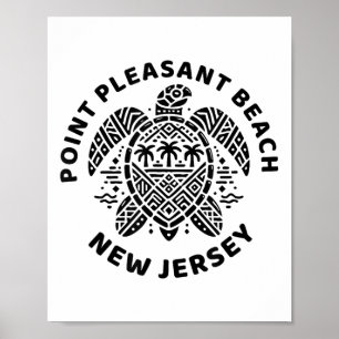 Póster Playa Int Agradable Nueva Jersey Nj Chico Chica Ho
