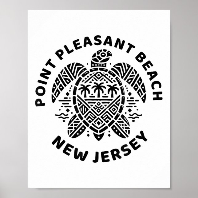 Póster Playa Int Agradable Nueva Jersey Nj Chico Chica Ho (Frente)