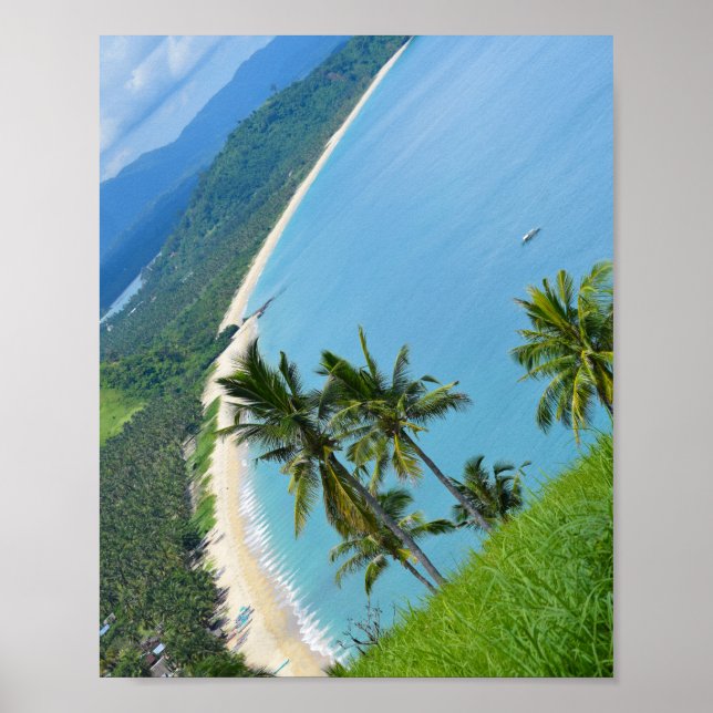 Póster Playa larga en San Vicente Palawan, Filipinas (Frente)