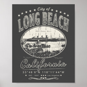 PÓSTER PLAYA LARGA LOS ÁNGELES CALIFORNIA - EMR REINA MAR