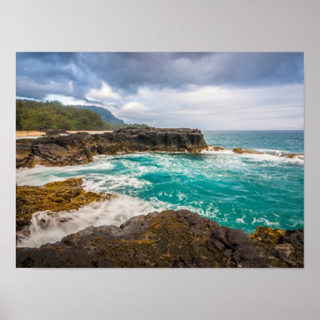Póster Playa Lumaha'i, Kauai, Hawaii (Frente)
