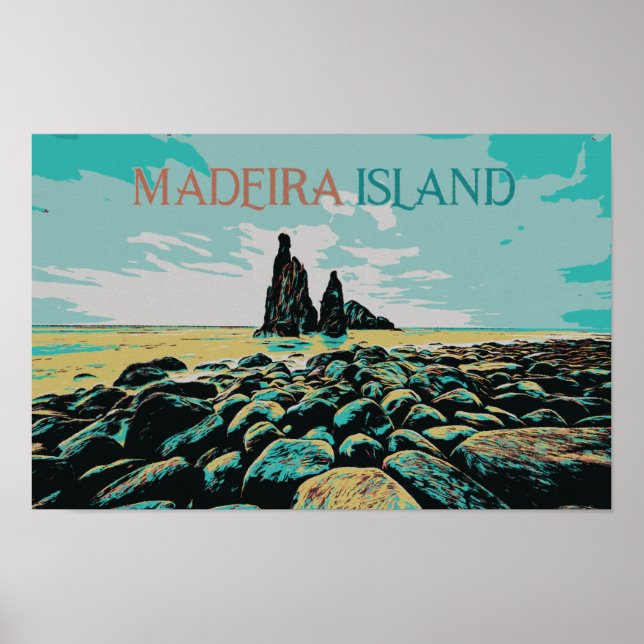 Póster Playa Madeira Island Ribeira da Janela, Portugal (Frente)