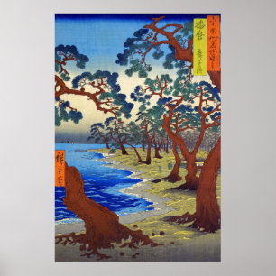 Póster Playa Maiko Provincia Harima Utagawa Hiroshige Pós