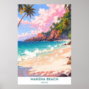 Póster Playa Makena, Hawái