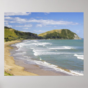 Póster Playa Makorori cerca de Gisborne, Eastland, New 2
