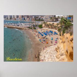 Póster Playa Mal Pas, Benidorm, Costa Blanca, España