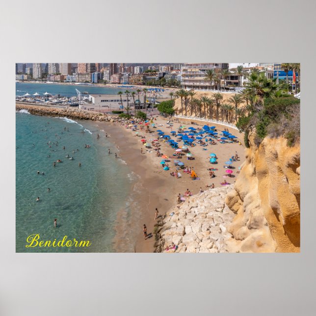 Póster Playa Mal Pas, Benidorm, Costa Blanca, España (Frente)