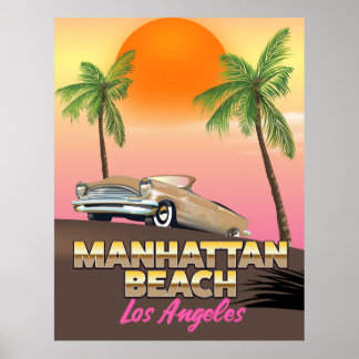 Póster Playa Manhattan Los Ángeles