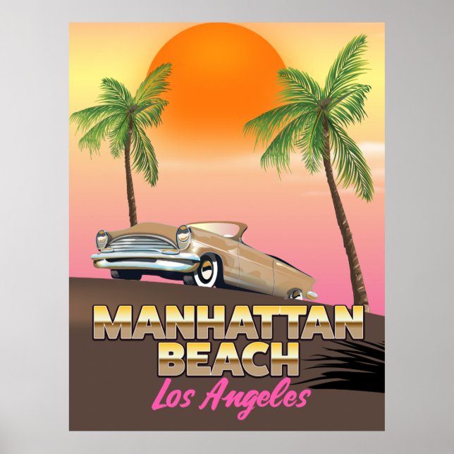 Póster Playa Manhattan Los Ángeles (Frente)
