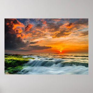 Póster Playa Manyar Al Amanecer