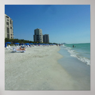 Póster Playa Nápoles, la Florida del golfo