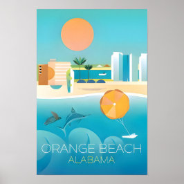 Póster Playa Naranja, Alabama Imprimir