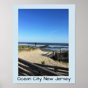 Póster Playa Ocean City Nueva Jersey