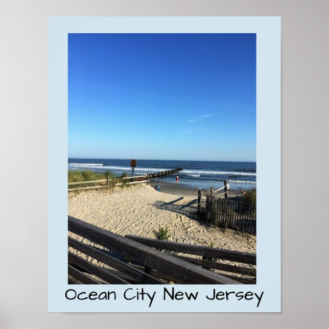 Póster Playa Ocean City Nueva Jersey (Frente)