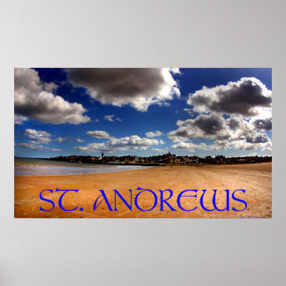 Póster playa oeste de st. andrews