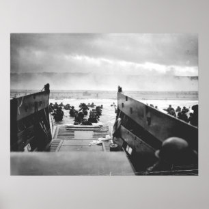 Póster Playa Omaha, Normandía, Día D 1944