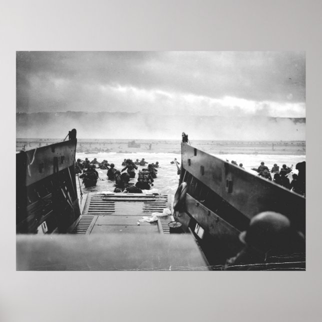 Póster Playa Omaha, Normandía, Día D 1944 (Frente)