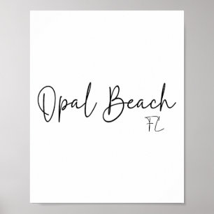 Póster Playa Opal Florida Ca Retro Para Hombres Mujeres
