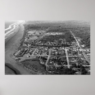 Póster Playa pacífica, WA - fotografía de la visión aérea