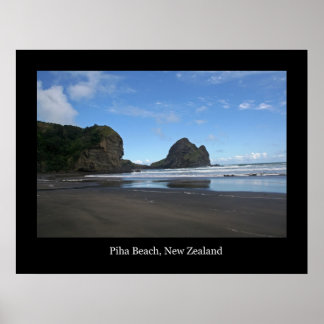 Póster Playa Piha, Nueva Zelanda #3