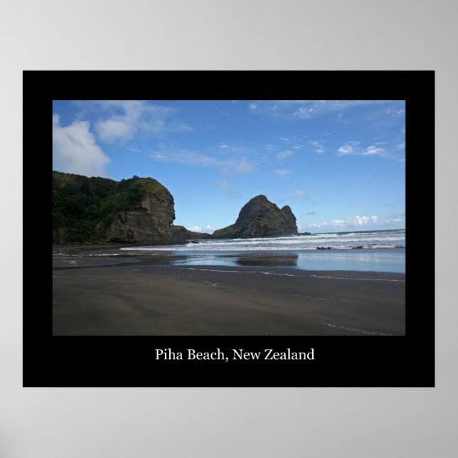 Póster Playa Piha, Nueva Zelanda #3 (Frente)