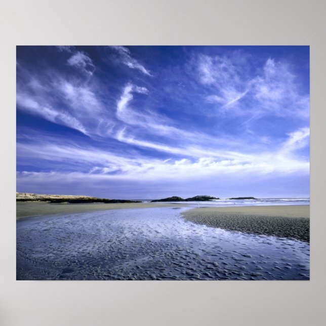 Póster PLAYA POPHAM STATE PARK, MAINE. EE. UU. Cirrus (Frente)