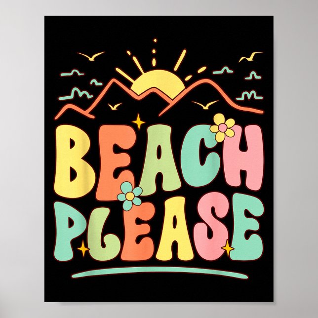 Póster Playa por favor  (Frente)