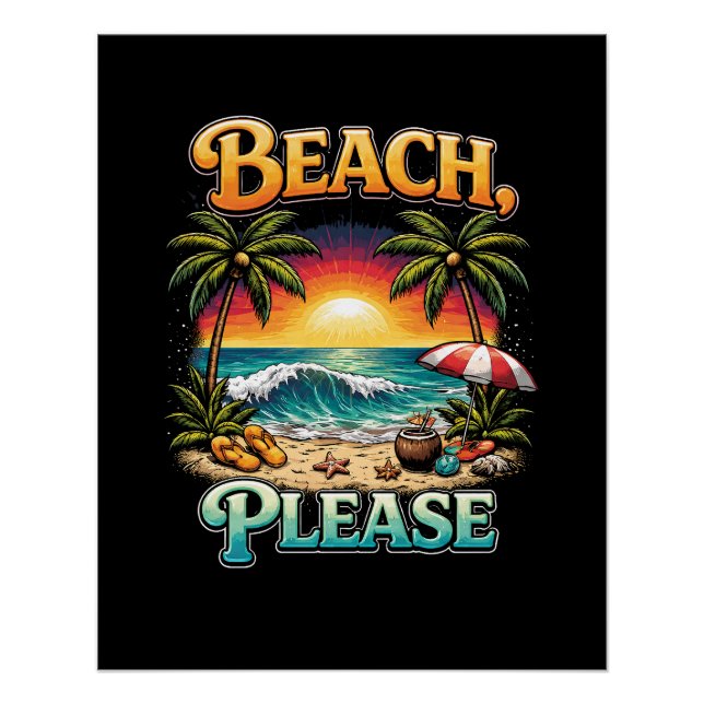 Póster Playa, Por favor (Anverso)