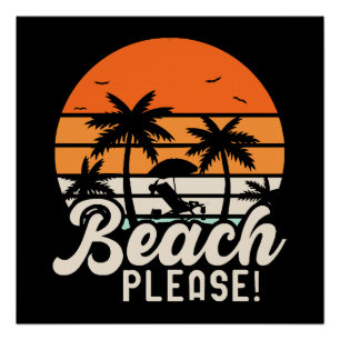 Póster Playa Por Favor