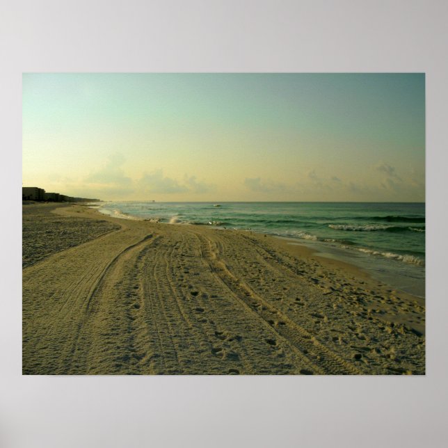 Póster Playa por la mañana (Frente)