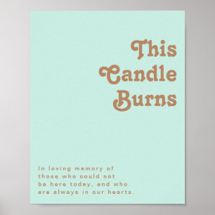 Póster Playa Retro   Aqua This Candle Burns Poster