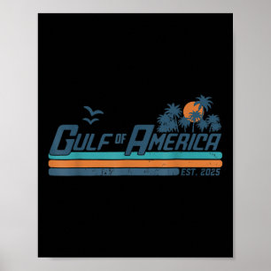 Póster Playa Retro Vintage Del Golfo De Estados Unidos Es