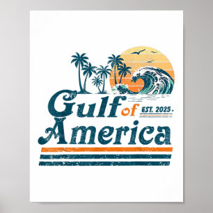 Póster Playa Retro Vintage Del Golfo De Estados Unidos Es