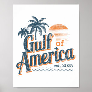 Póster Playa Retro Vintage Del Golfo De Estados Unidos Es