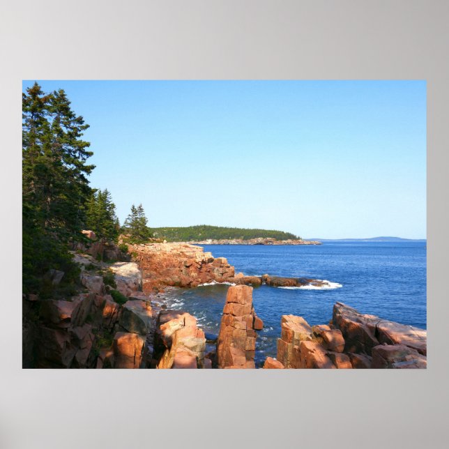 Póster Playa Rocky de Acadia cerca del Thunder Hole (Frente)