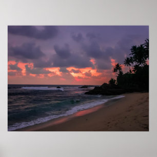 Póster Playa romántica en Dusk