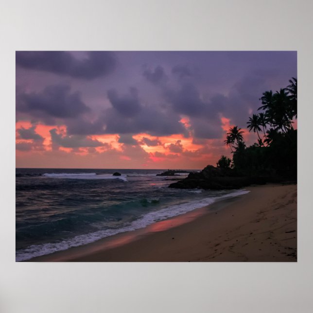 Póster Playa romántica en Dusk (Frente)