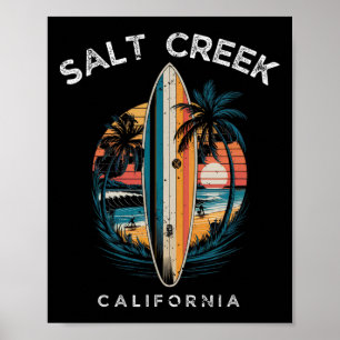 Póster Playa Salt Creek California Hombres Mujeres Surfan