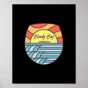 Póster Playa sangrienta Byy Jamaica Atardecer Orgullo jam