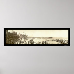 Póster Playa Santa Cruz, foto 1908 de CA