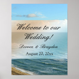 Póster Playa Seascape Boda Océano Azul