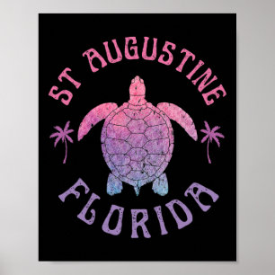 Póster Playa St Augustine Florida Tortuga Marina Vacacion