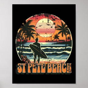 Póster Playa St Pete Hombres Mujeres Niñas Niños 