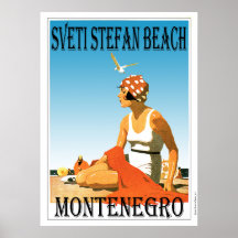 Playa Sveti Stefan, Poster de Montenegro