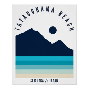 Póster Playa Tatadohama Shizuoka Japón Retro Vintage