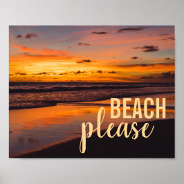 Póster Playa Tropical Caribe Sunset Beach Por Favor
