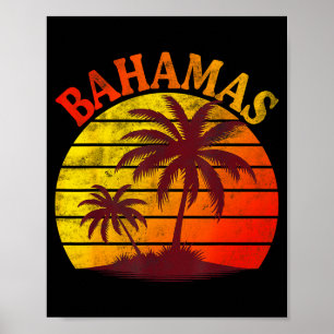 Póster playa tropical de las Bahamas vacaciones de verano